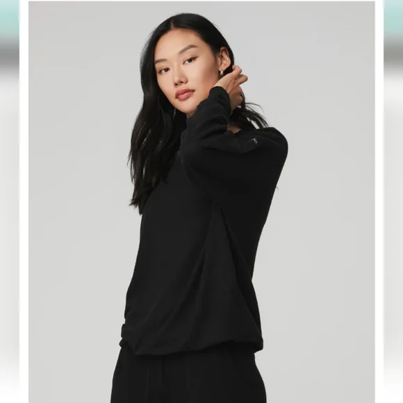 ALO Soho Pullover NWT Black Size L - Picture 3 of 8